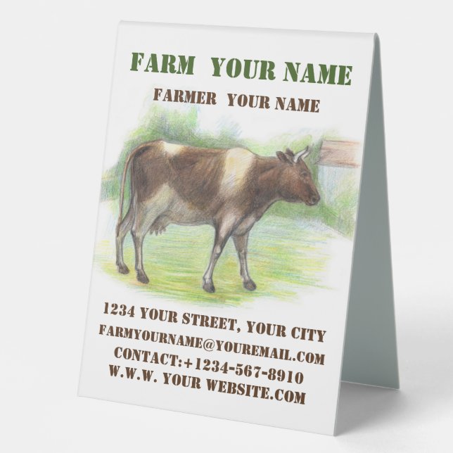  Cow farm Table Tent (Front)