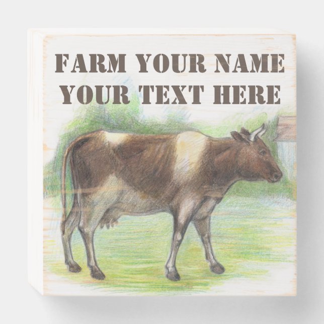 Cow farm  wooden box sign (Front Horizontal)