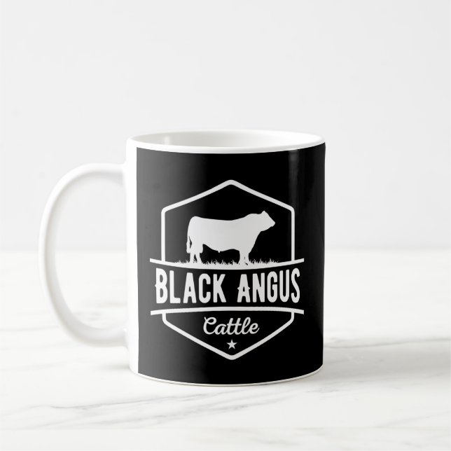 Cow Farmer Black Angus Cattle Coffee Mug (Left)