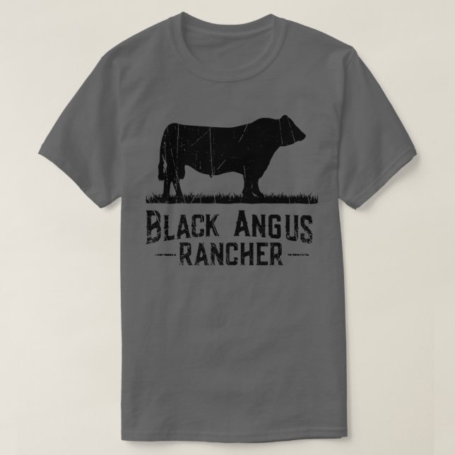 Cow Farmer  Black Angus Rancher  T-Shirt (Design Front)