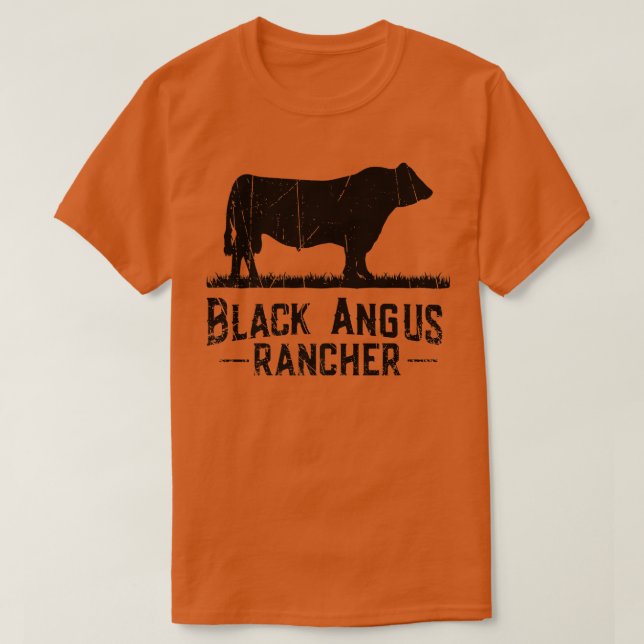 Cow Farmer  Black Angus Rancher  T-Shirt (Design Front)