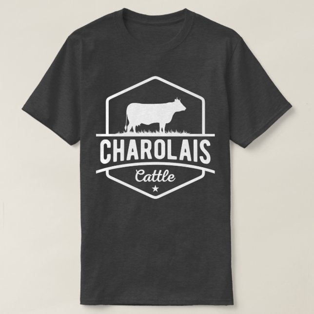Cow Farmer  Charolais Cattle  T-Shirt (Design Front)