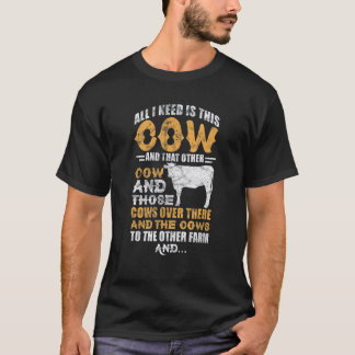 Cow Farmer Cow Cow Owner Distressed T-Shirt