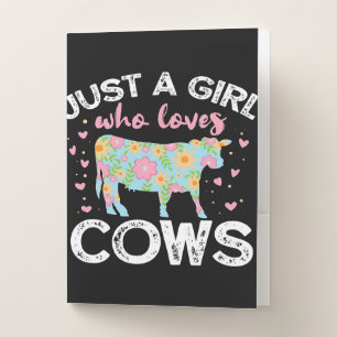 Cow Farmer Flower Decor gift Pocket Folder