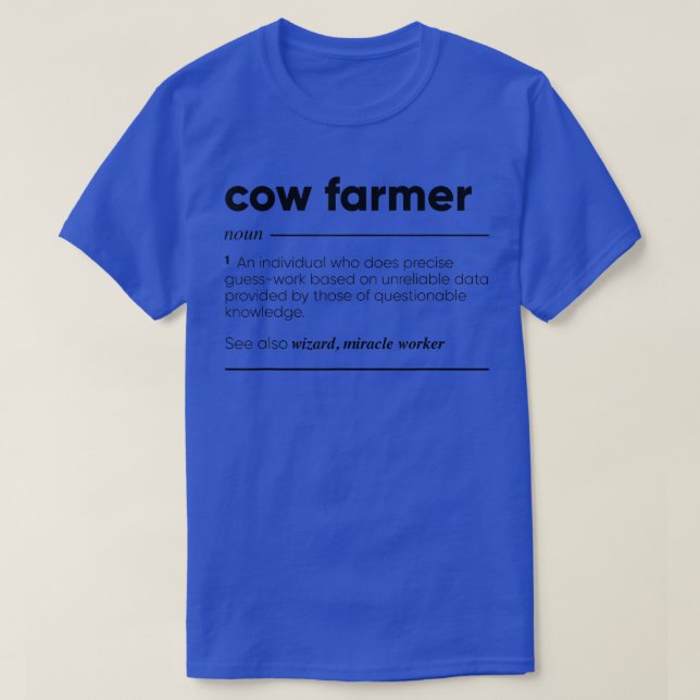 Cow Farmer Funny T-Shirt (Design Front)