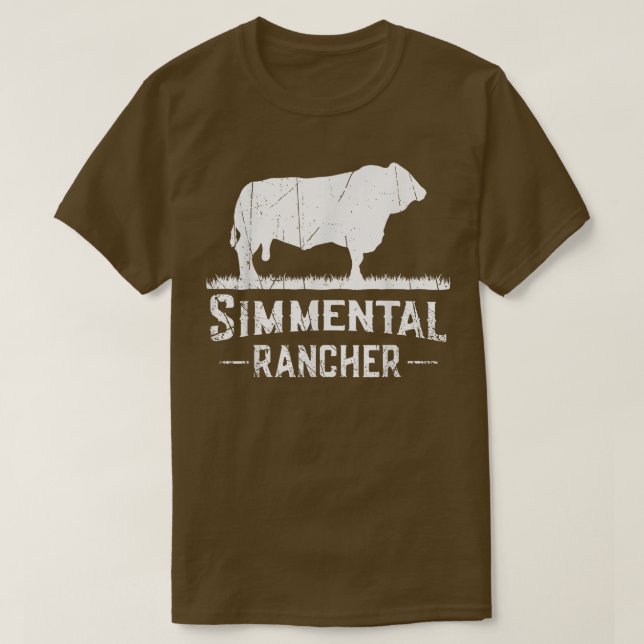 Cow Farmer  Simmental Rancher  T-Shirt (Design Front)