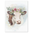 Cow Floral Watercolor