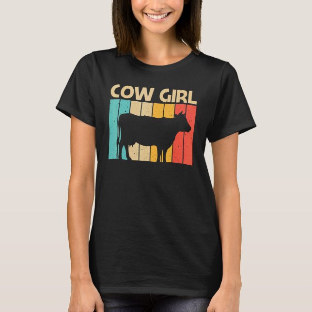 Cow For Girls Kids Farm Animal Cow   Dairy Farmer T-Shirt (Front)