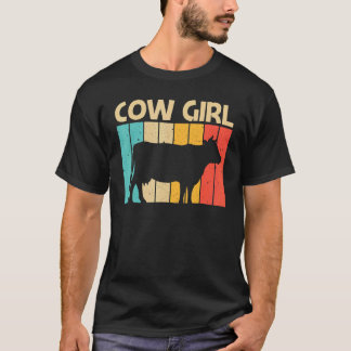 Cow For Girls Kids Farm Animal Cow Dairy Farmer T-Shirt