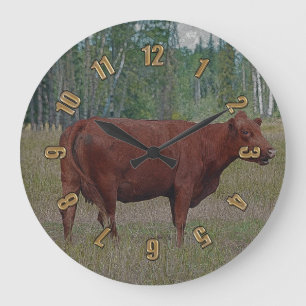 Cow & Forest Ranch Cattle on a Wall Clock
