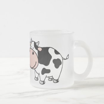 Cow Frosted Glass Coffee Mug by mail_me at Zazzle