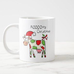 Cow Funny Cartoon Christmas Holiday Giant Coffee Mug