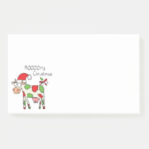Cow Funny Cartoon Christmas Holiday Post-it Notes