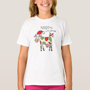 Cow Funny Cartoon Christmas Holiday T-Shirt
