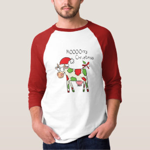 Cow Funny Cartoon Christmas Holiday T-Shirt
