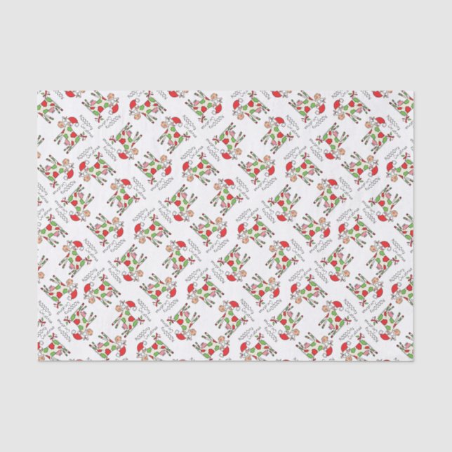 Cow Funny Cartoon Christmas Holiday Tissue Paper (Front)