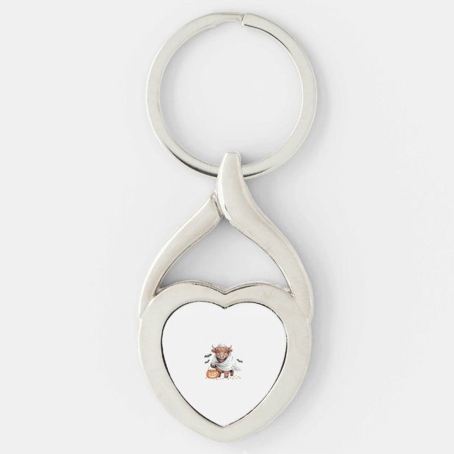 Cow Funny Halloween Spooky Animal Lovers Essential Keychain (Front)