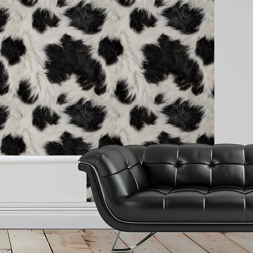 Cow Fur Black white spots  Wallpaper