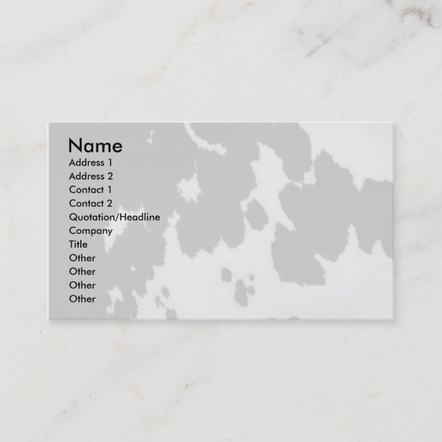 Cow fur business card (Front)