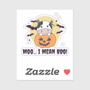 Cow Ghost Cute Kawaii Halloween Moo I Mean Boo Sticker