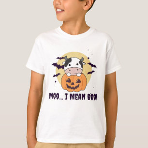 Cow Ghost Cute Kawaii Halloween Moo I Mean Boo T-Shirt