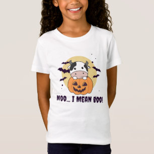 Cow Ghost Cute Kawaii Halloween Moo I Mean Boo T-Shirt