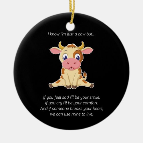 Cow Gift  An Cow Lovely Face Cow Lover Gift Ceramic Ornament