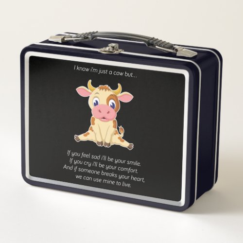 Cow Gift  An Cow Lovely Face Cow Lover Gift Metal Lunch Box