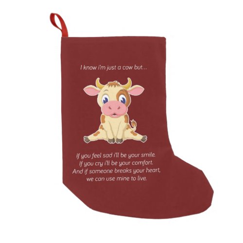 Cow Gift  An Cow Lovely Face Cow Lover Gift Small Christmas Stocking