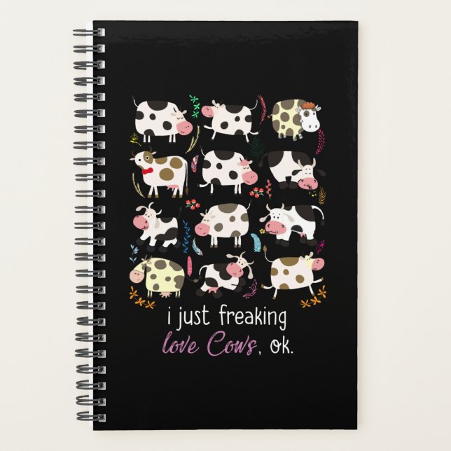 Cow Gift | I Just Freaking Love Cows OK Planner (Front)