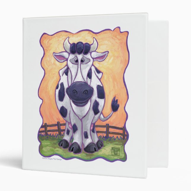 Cow Gifts & Accessories 3 Ring Binder (Front/Inside)