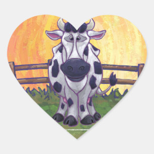 Cow Gifts & Accessories Heart Sticker