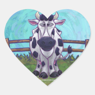 Cow Gifts & Accessories Heart Sticker