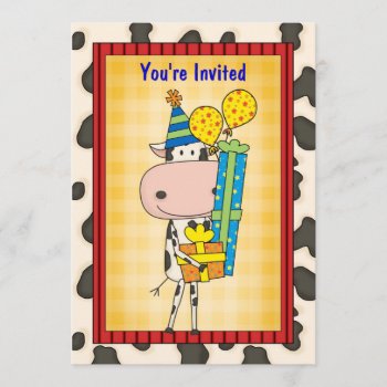 Cow & Gifts - Graduation Party Invitation by She_Wolf_Medicine at Zazzle