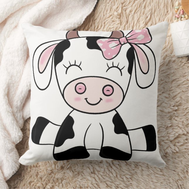 Cow Girl 20x20 Throw Pillow (Blanket)
