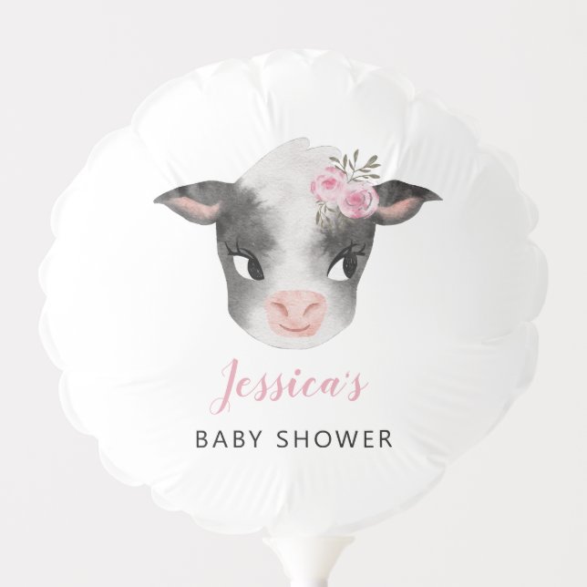 Cow Girl Baby Shower Balloon (Front)