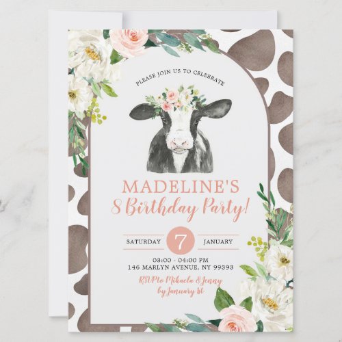 Cow Girl Birthday Party Invitation