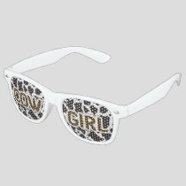 Cow Girl Cow pattern background Retro Sunglasses