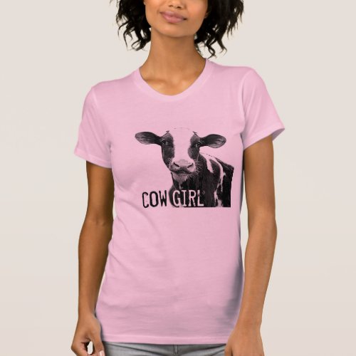 Cow Girl Cowgirl  Holstein Dairy Calf T_Shirt