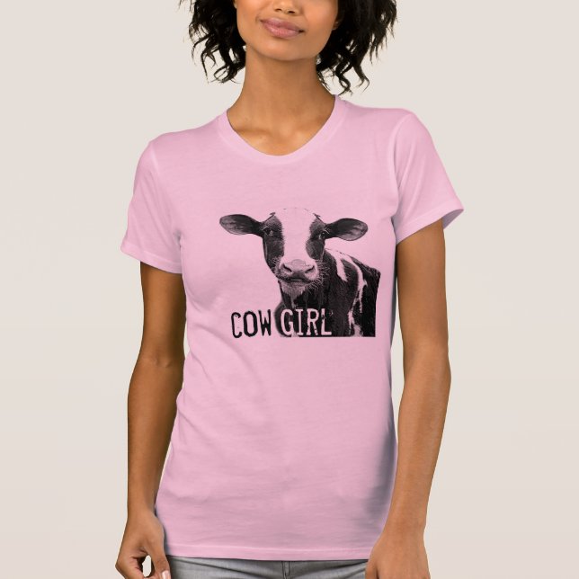 Cow Girl Cowgirl!  Holstein Dairy Calf T-Shirt (Front)