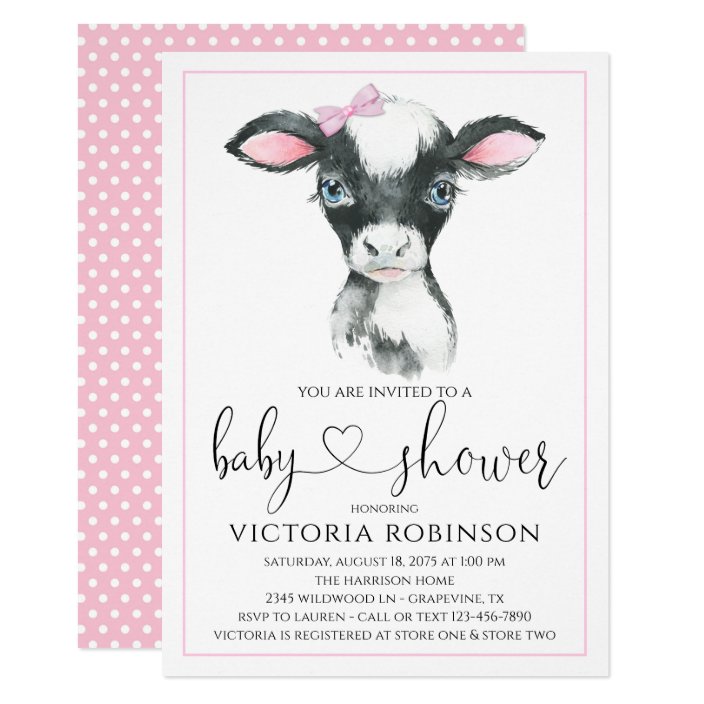 cow baby shower invitations