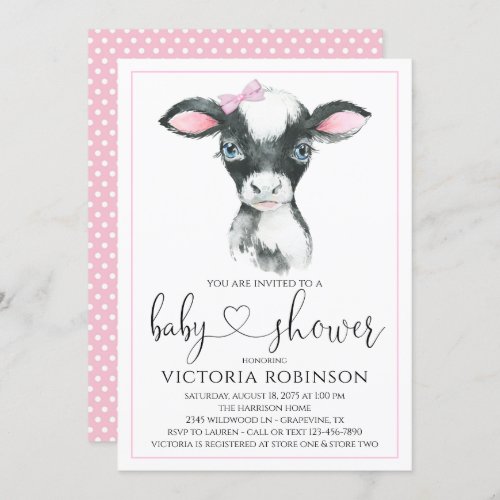 Cow Girl Farm Baby Shower Invitations