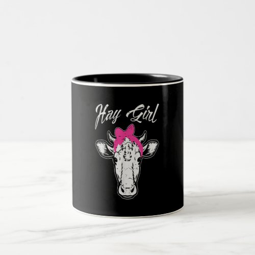 Cow Girl Farmer Gift Cool Cow Animal Idea Two_Tone Coffee Mug