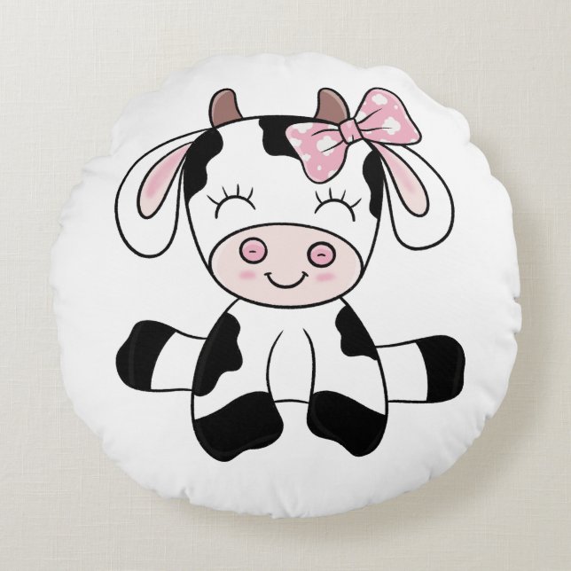 Cow Girl Round Pillow (Front)