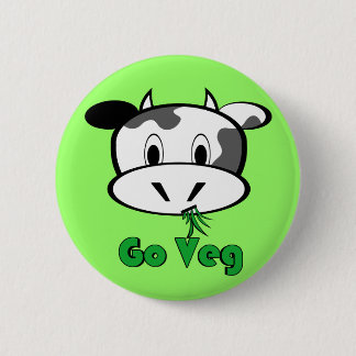 Cow Go Veg Pinback Button