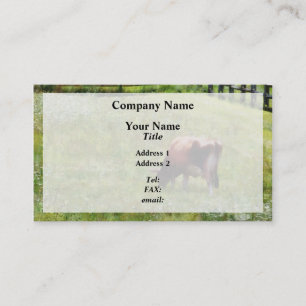 Cow Grazing in Pasture Business Card