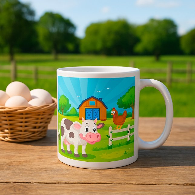 Cow Grazing On A Farm Animals Coffee Mug (Creator Uploaded)