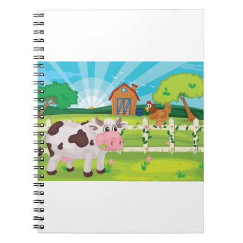 Cow Grazing On A Farm Animals Notebook