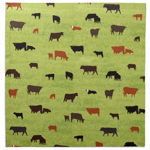 Cow Grazing Pattern Cloth Napkin