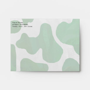Cow Green and White Monogram Envelope